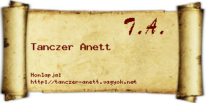 Tanczer Anett névjegykártya